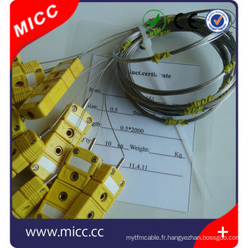 thermocouple thermocouple de type K thermocouple avec mini prise jaune